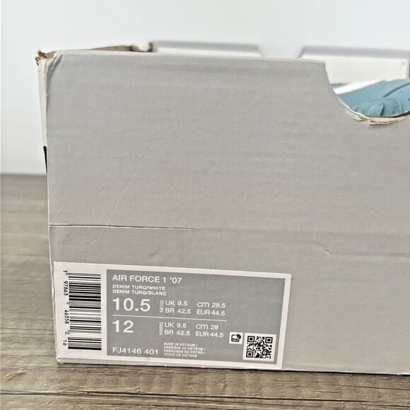 Nike Air Force 1 Low FJ4146-401 Denim Turquoise Brand New Men's Size 10.5 - Picture 10 of 11